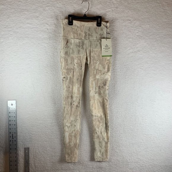 Alpine‎ Design Tights Women's XS Beige Pockets Stretch Pull On High-Rise 7262 - Picture 1 of 9